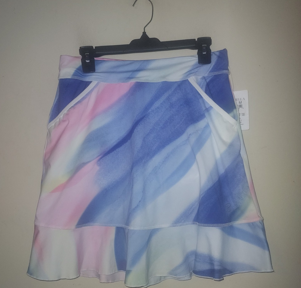 Sofibella Women's Golf Skort Medium Pull On 19" Ruffle Lifestyle Multicolor Blue